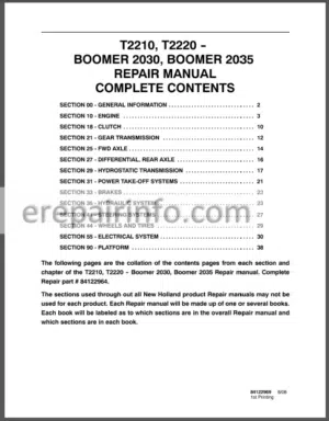 Photo 12 - New Holland T2210 T2220 Boomer 2030 2035 Repair Manual