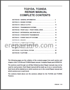 Photo 9 - New Holland TC21DA TC24DA Repair Manual