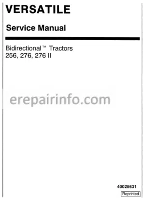 Photo 7 - Versatile 256 276 276II Service Manual Tractors