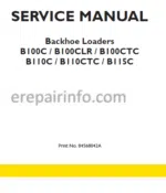 Photo 2 - New Holland B100C B100CLR B100CTC B110C B110CTC B115C Repair Manual