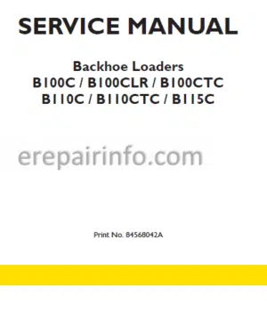 Photo 5 - New Holland B100C B100CLR B100CTC B110C B110CTC B115C Repair Manual
