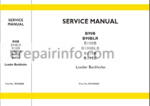 Photo 2 - New Holland B90B B90BLR B100B B100BLR B110B B115B Service Manual Backhoe Loader