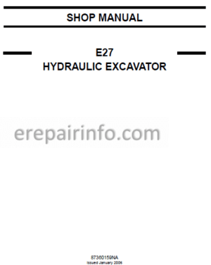 Photo 12 - New Holland E27 Shop Manual Hydraulic Excavator