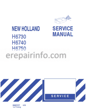 Photo 6 - New Holland H6730 H6740 H6750 Service Manual Disc Mower