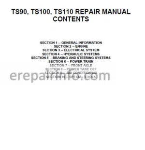 Photo 1 - New Holland TS90 TS100 TS110 Repair Manual