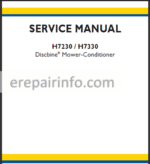 Photo 2 - New Holland H7230 H7330 Service Manual Discbine Mower