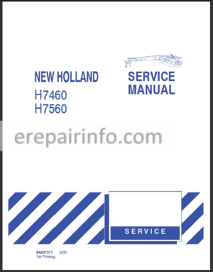 Photo 2 - New Holland H7460 H7560 Service Manual Discbine Mover