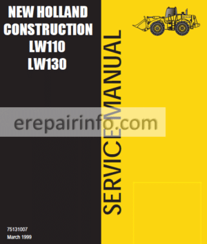 Photo 2 - New Holland LW110 LW130 Service Manual Loader