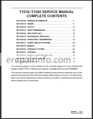 Photo 6 - New Holland T1510 T1520 Service Manual
