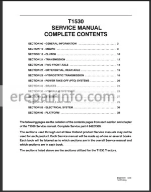 Photo 8 - New Holland T1530 Service Manual