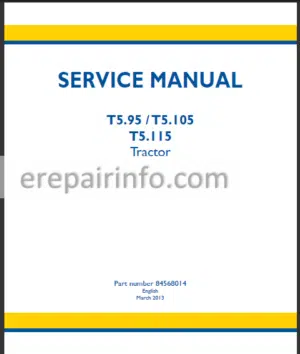 Photo 5 - New Holland T5.95 T5.105 T5.115 Service Manual Tractor