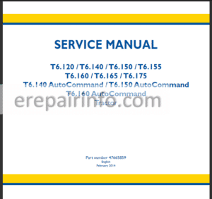Photo 8 - New Holland T6.120 T6.140 T6.150 T6.155 T6.160 T6.165 T6.175 Service Manual Tractor