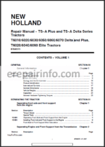 Photo 2 - New Holland T6010 T6020 T6030 T6040 T6050 T6060 T6070 Repair Manual