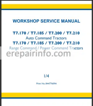Photo 1 - New Holland T7.170 T7.185 T7.200 T7.210 Service Manual