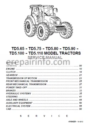 Photo 4 - New Holland TD5.65 TD5.75 TD5.80 TD5.90 TD5.100 TD5.100 Service Manual
