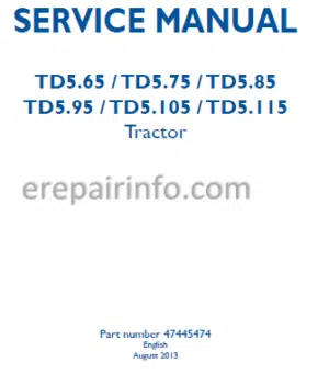 Photo 8 - New Holland TD5.65 TD5.75 TD5.85 TD5.95 TD5.105 TD5.115 Service Manual