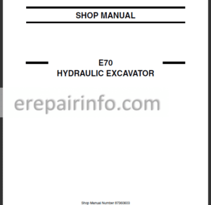 Photo 8 - New Holland E70 Shop Manual Hydraulic Excavator