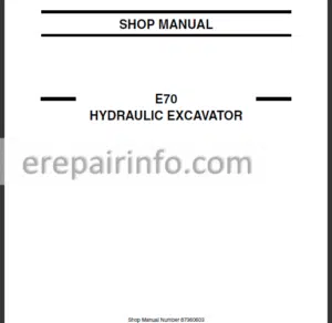 Photo 1 - New Holland E70 Shop Manual Hydraulic Excavator