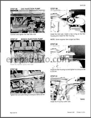 Photo 4 - Case 1840 Service Manual Skid Steer Loader 8-11093