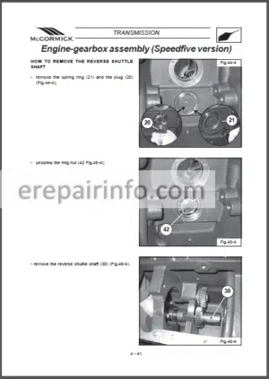 Photo 3 - McCormick F60 F70 F80 F75 F85 F95 F105 Repair Training Manual