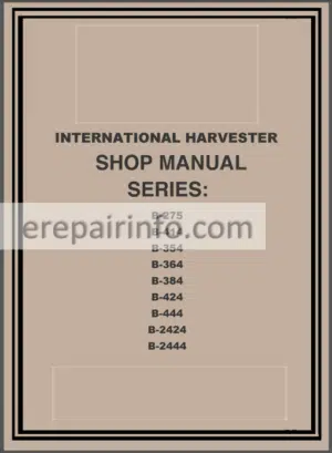 Photo 9 - McCormick International Harvester B275-2444 Shop Manual Tractors