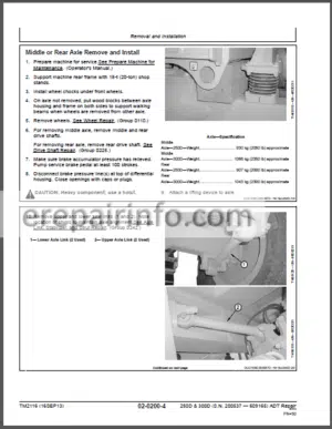 Photo 2 - JD 250D 300D Technical Repair Manual TM2116