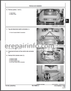 Photo 8 - JD 310G Technical Repair Manual and Parts Manual Backhoe Loader TM1886