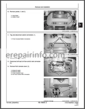 Photo 6 - JD 310G Technical Repair Manual and Parts Manual Backhoe Loader TM1886