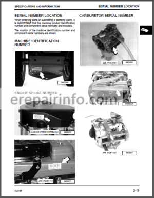 Photo 8 - JD 325 335 345 Technical Repair Manual TM1760