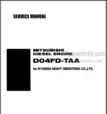 Photo 4 - Mitsubishi D04FD-TAA Service Manual Diesel Engine