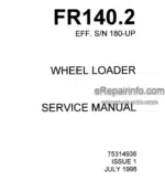Photo 4 - Fiatallis FR140.2 Operation Maintenance And Service Manual Wheel Loader