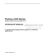 Photo 4 - Perkins 2300 Series 2306A-E14 2306C-E14 Workshop Manual Diesel Engines