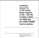 Photo 4 - Perkins 3.152 D3.152 3.1522 3.1524 T3.1524 D3.152M 3HD46 Workshop Manual Diesel And Marine Engines