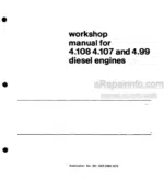 Photo 4 - Perkins 4.108 4.107 4.99 Workshop Manual Diesel Engines