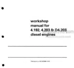 Photo 4 - Perkins 4.192 4.203 D4203 Workshop Manual Diesel Engine