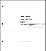 Photo 4 - Perkins 6.247 Workshop Manual Diesel Engine