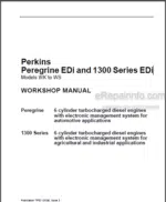 Photo 5 - Perkins Perkins Peregrine EDI 1300 Series EDI WK WL WM WN WP WQ WR WS Workshop Manual Engines