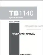 Photo 5 - Takeuchi TB1140 Workshop Manual Hydraulic Excavator