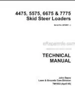 Photo 4 - John Deere 4475 5575 6675 7775 Technical Manual Skid Steer Loader TM1553