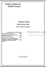 Photo 4 - JD 5310N 5410N 5510N Technical Manual Tractors TM4772