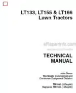 Photo 4 - JD LT133 LT155 LT166 Technical Manual Lawn Tractors TM1695