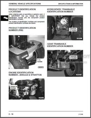 Photo 5 - JD Sabre 1842GV 1842HV Technical Manual Yard Tractors TM1740