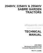 Photo 4 - JD Sabre 2048HV 2254HV 2554HV Technical Manual Garden Tractors TM1741