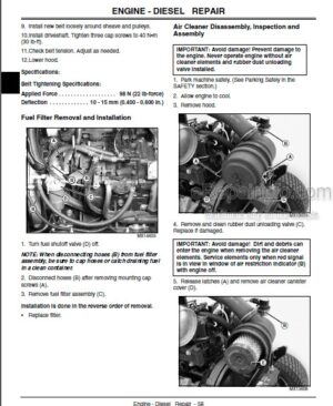 Photo 8 - JD X495 X595 4WD Diesel Technical Manual Lawn And Garden Tractors TM2024