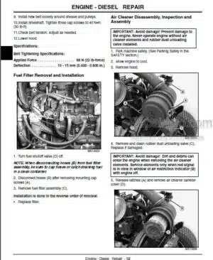 Photo 9 - JD X495 X595 4WD Diesel Technical Manual Lawn And Garden Tractors TM2024
