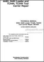 Photo 4 - John Deere 444H 544H TC44H TC54H Repair Manual Loader Tool Carrier TM1605
