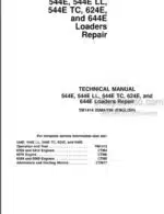 Photo 5 - John Deere 544E 544ELL 544ETC 624E 644E Repair Manual Loader TM1414