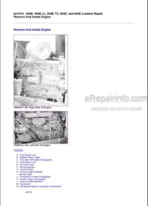 Photo 4 - John Deere 544E 544ELL 544ETC 624E 644E Repair Manual Loader TM1414