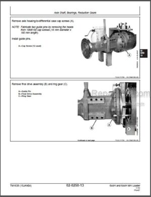 Photo 5 - John Deere 644H 644HMH Repair Manual Loader TM1638