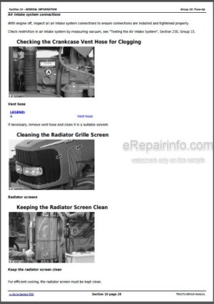 Photo 3 - John Deere 7220 7320 7420 7420 Hi-Crop 7520 Repair Manual Two-Wheel Drive Tractors TM2070